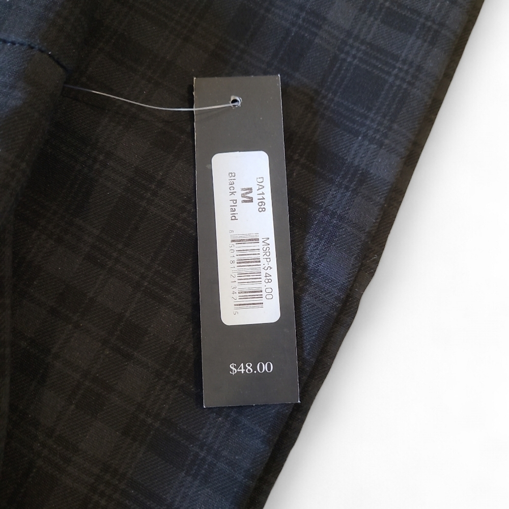 Women's Dash Ponte Plaid Leggings Black & Charcoal Med NWT's - Picture 10 of 13